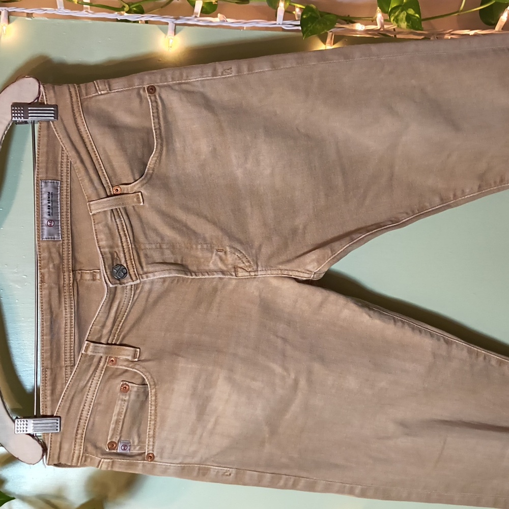 Men's AG Adriano Goldschmied Tellis Tan Beige Slim Jeans 32R - Picture 2 of 13